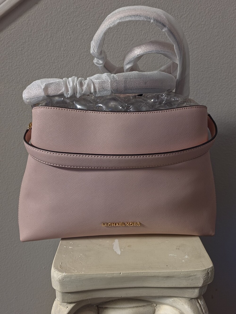 Michael Kors Pink Saffiano Leather Shoulder Bag